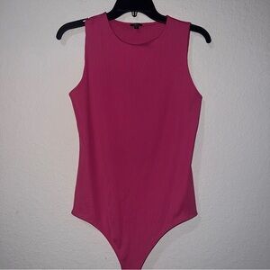 Express Body Contour Ribbed Pink Bodysuit